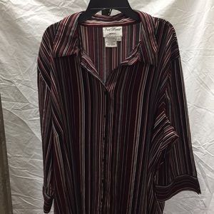 Fred David Red and Black Mid Sleeve Blouse